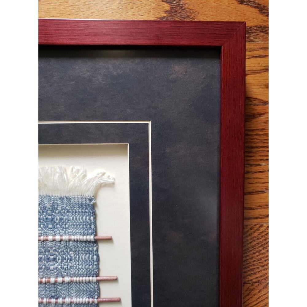 Framed Original Hand Loom Weaving by Jacqui Lubbers Unique Kentucky Art 16"x 17" - Picture 10 of 16